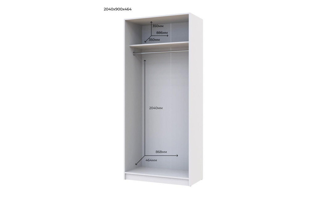 Kleiderschrank Doros Promo mit Drehtüren Weiß 2+2 Türen 180x48x204 (42005008)