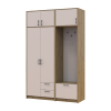 Drehtürenschrank Doros Rondi mit Kleiderstange und Oberschrank Artisan Eiche/Kaschmir 2 Türen 142x52x236 (42005272)
