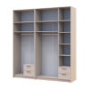 Kleiderschrank mit Spiegel und Aufsatz Doros Rondi Kaschmir 2+3 Türen 203x52x236 (42005631)