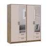 Kleiderschrank mit Spiegel Doros Rondi Artisan Eiche/Kaschmir 2+2 Türen 164x52x195 (42005653)