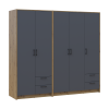 Kleiderschrank Doros Rondi Artisan Eiche/Graphit 2+3 Türen 203x52x195 (42005690)