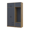 Drehtürenschrank Doros Rondi mit Kleiderstange und Oberschrank Artisan Eiche/Graphitgrau 2 Türen 142x52x236 (42005273)