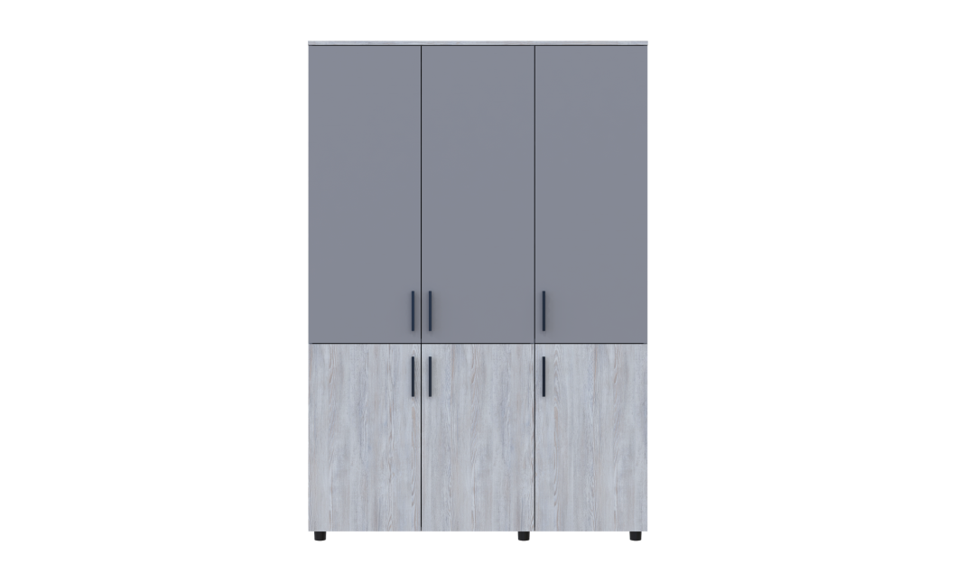 Kleiderschrank Doros Thorn Natti Kiefer/Grau 3 Türen Böden 135x51,6x200 (44900512)
