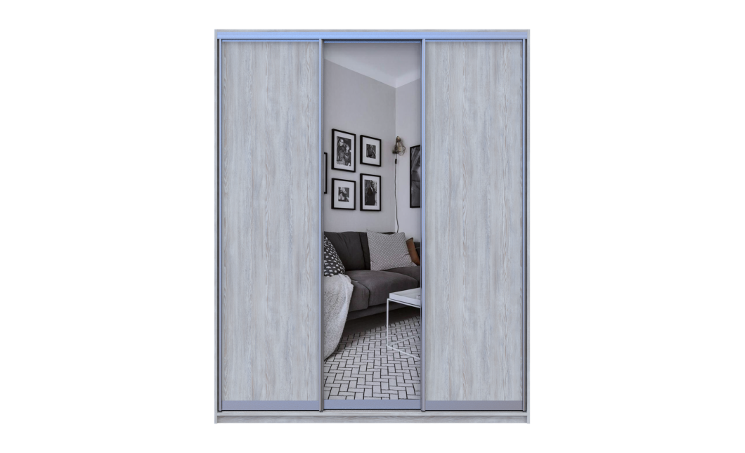 Kleiderschrank Doros City Light Natti Luc Schiebetüren mit Spiegel 225x60x225 (80736530)