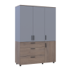 Kleiderschrank Doros Thorn Cremona Cannolo/Grau 3 Türen 3 Schubladen Böden 135x51,6x200 (44900506)