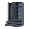 Kleiderschrank Doros Gelar Graphitgrau 2 Türen Säulenschrank 137,5x49,5x203,4 (42005168)