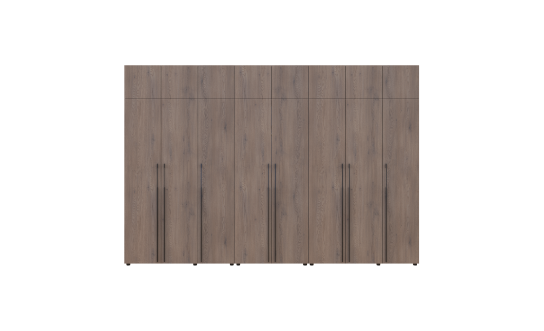 Kleiderschrank mit Schubladen, Regalen und Aufsatz Doros Kasper Cremona Cannolo 3+2+3 Türen 360x48x245 (42005745)