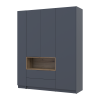 Kleiderschrank Doros Dale mit Drehtüren Anthrazit/Ewok Eiche 3 Türen 178x52x220 (42005338)