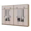 Kleiderschrank mit Spiegel und Aufsatz Doros Rondi Artisan Eiche/Kaschmir 4+4 Türen 320x52x236 (42005675)