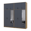 Kleiderschrank mit Spiegel und hohem Aufsatz Doros Rondi Artisan Eiche/Graphit 3+3 Türen 242x52x260 (42005719)