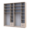 Kleiderschrank mit Spiegel und hohem Aufsatz Doros Rondi Kaschmir 3+3 Türen 242x52x260 (42005647)