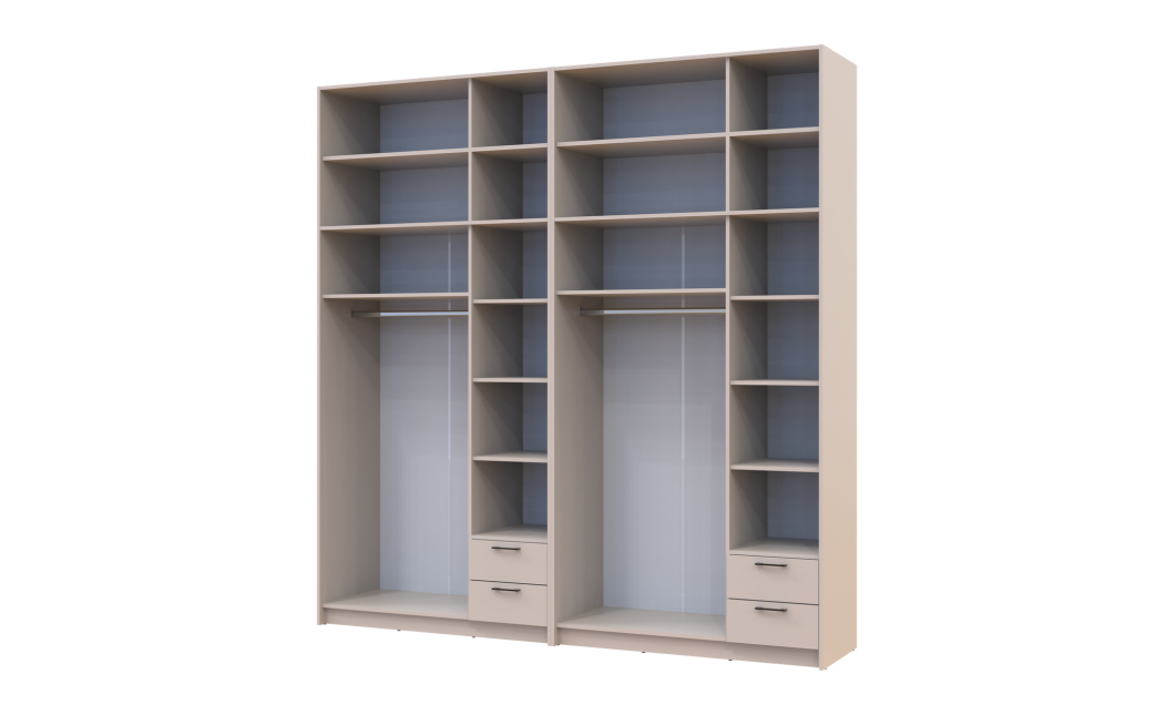 Kleiderschrank mit Spiegel und hohem Aufsatz Doros Rondi Kaschmir 3+3 Türen 242x52x260 (42005647)