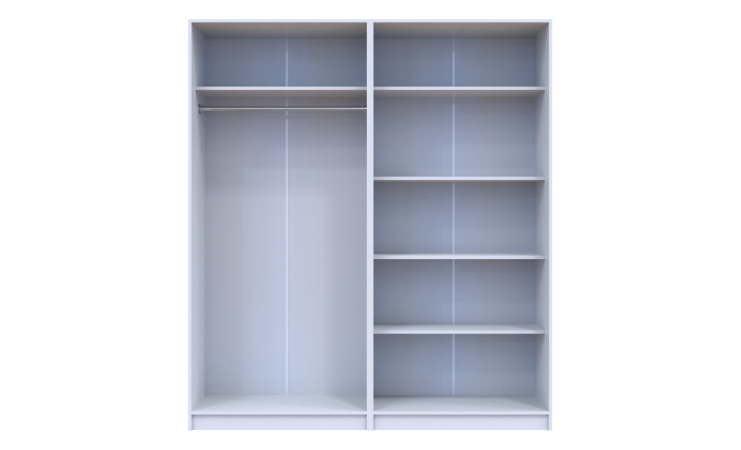 Kleiderschrank Doros Promo Set mit Böden Weiß 2+2 Türen 180x48x204 (44900288)