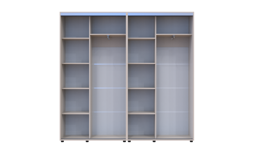 Kleiderschrank Doros Sigma Slim Schiebetüren Kaschmir 2+2 Türen 220x45x214.4 (42005590)