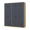 Kleiderschrank mit Aufsatz Doros Rondi Artisan Eiche/Graphit 2+3 Türen 203x52x236 (42005702)
