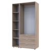 Kleiderschrank Doros Gelar Sonoma Eiche 2 Türen mit offenem Regal 115,7x49,5x203,4 (42005041)