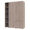 Kleiderschrank Doros Gelar Sonoma Eiche 3 Türen mit offenem Regal 154,4x49,5x203,4 (42005042)