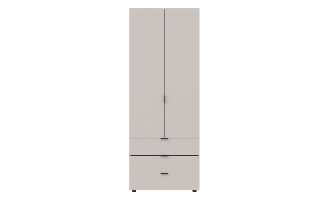 Kleiderschrank Doros Gelar mit Drehtüren Kaschmir 2 Türen 77,5x49,5x203,4 (80737632)