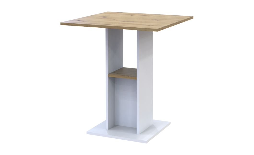 Esstisch Doros Koud Weiß / Artisan Eiche 70x70x74 (41510131)