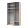 Kleiderschrank Doros Rondi mit Kleiderstange und hohem Oberschrank Kaschmir 2 Türen 142x52x260 (42005397)