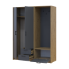 Drehtürenschrank Doros Rondi mit Kleiderstange Artisan Eiche/Graphitgrau 2 Türen 142x52x195 (42005269)