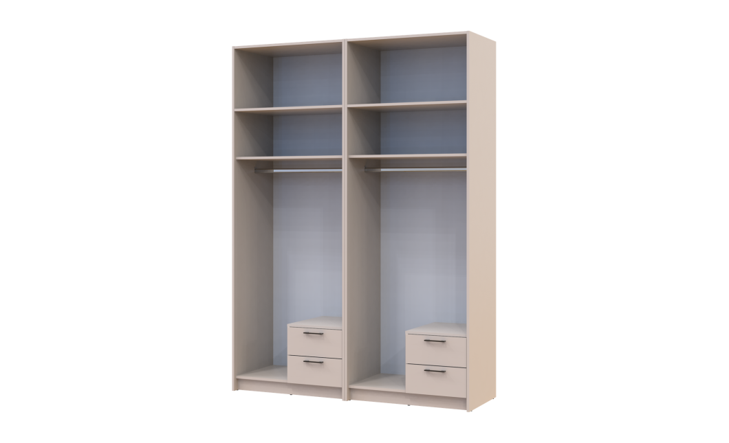 Kleiderschrank mit Aufsatz Doros Rondi Kaschmir 2+2 Türen 164x52x236 (42005628)