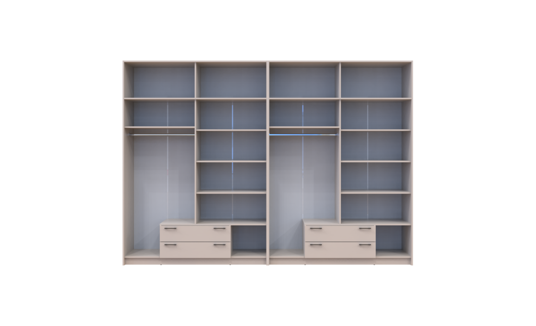 Kleiderschrank mit Aufsatz Doros Rondi Kaschmir 4+4 Türen 320x52x236 (42005638)