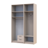 Kleiderschrank Doros Rondi mit Kleiderstange, Spiegel und Oberschrank Kaschmir 2 Türen 142x52x236 (42005403)