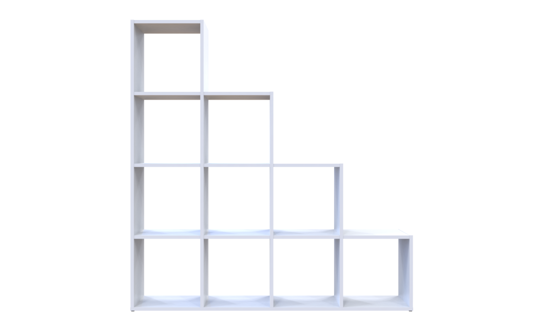 Regalsystem Doros Step 4x4 Weiß offen 136,2x28,8x140,7 (41516166)