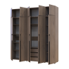 Kleiderschrank mit Schubladen, Regalen und Aufsatz Doros Kasper Cremona Cannolo 2+3 Türen 225x48x245 (42005557)