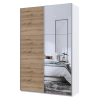 Kleiderschrank Doros G-Caiser Schiebetüren Weiß Ewok Eiche mit Spiegel 160x60x240 (42005071)
