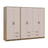 Kleiderschrank Doros Rondi Artisan Eiche/Kaschmir 2+4 Türen 242x52x195 (42005656)