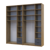 Kleiderschrank mit Spiegel und hohem Aufsatz Doros Rondi Artisan Eiche/Graphit 3+3 Türen 242x52x260 (42005719)