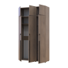 Kleiderschrank mit Aufsatz Doros Kasper Cremona Cannolo 3 Türen 135x50x245 (42005521)