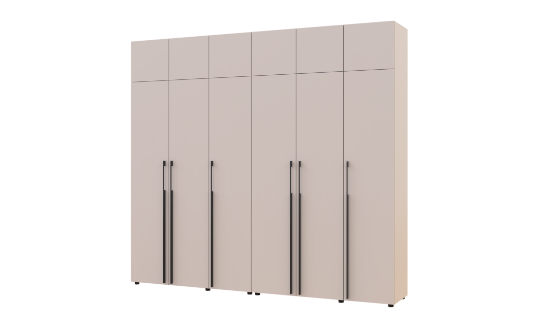 Kleiderschrank mit Schubladen, Regalen und Aufsatz Doros Kasper Kaschmir 3+3 Türen 270x48x245 (42005580)