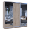 Kleiderschrank Doros City Light Schiebetüren Sonoma Eiche mit Spiegel 225x60x225 (42002136)