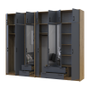 Kleiderschrank mit Spiegel und Aufsatz Doros Rondi Artisan Eiche/Graphit 3+4 Türen 281x52x236 (42005709)