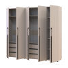 Kleiderschrank mit Schubladen Doros Kasper Kaschmir 2+3 Türen 225x48x204 (42005548)