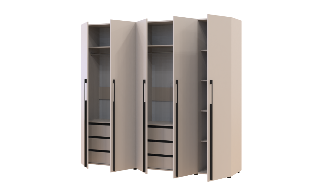 Kleiderschrank mit Schubladen Doros Kasper Kaschmir 2+3 Türen 225x48x204 (42005548)