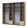 Kleiderschrank mit Aufsatz Doros Rondi Artisan Eiche/Kaschmir 3+3 Türen 242x52x236 (42005670)