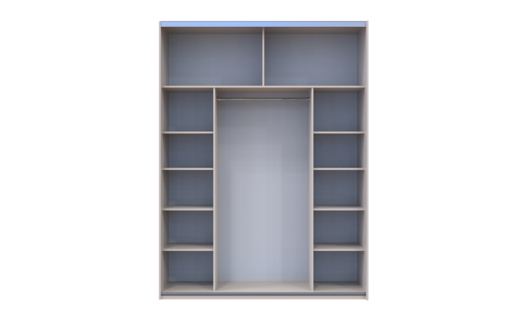 Kleiderschrank Doros G-Caiser Schiebetüren Kaschmir/Kaschmir Spiegel 2 Türen 180x60x240 (42005321)