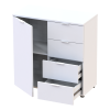 Kommode Doros Ron 1 Weiß 1 Türen 4 Schubladen 80x38x81 (41516005)
