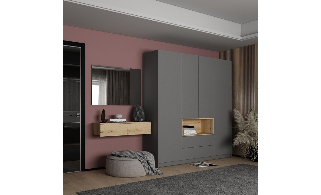 Möbelset Doros Levia mit Spiegel Ewok Eiche 100x32x100 (42005239)
