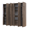 Kleiderschrank mit Schubladen, Regalen und Aufsatz Doros Kasper Cremona Cannolo 3+3 Türen 270x48x245 (42005581)