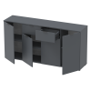 Kommode Doros Ron 7 Graphitgrau 4 Türen 2 Schubladen 160x38x81 (44900236)