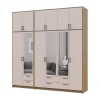 Kleiderschrank mit Spiegel und hohem Aufsatz Doros Rondi Artisan Eiche/Kaschmir 2+4 Türen 242x52x260 (42005681)