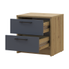 Nachttisch Doros Rondi Eiche Artisan/Anthrazit 2 Schubladen 40x35x40 (41516286)