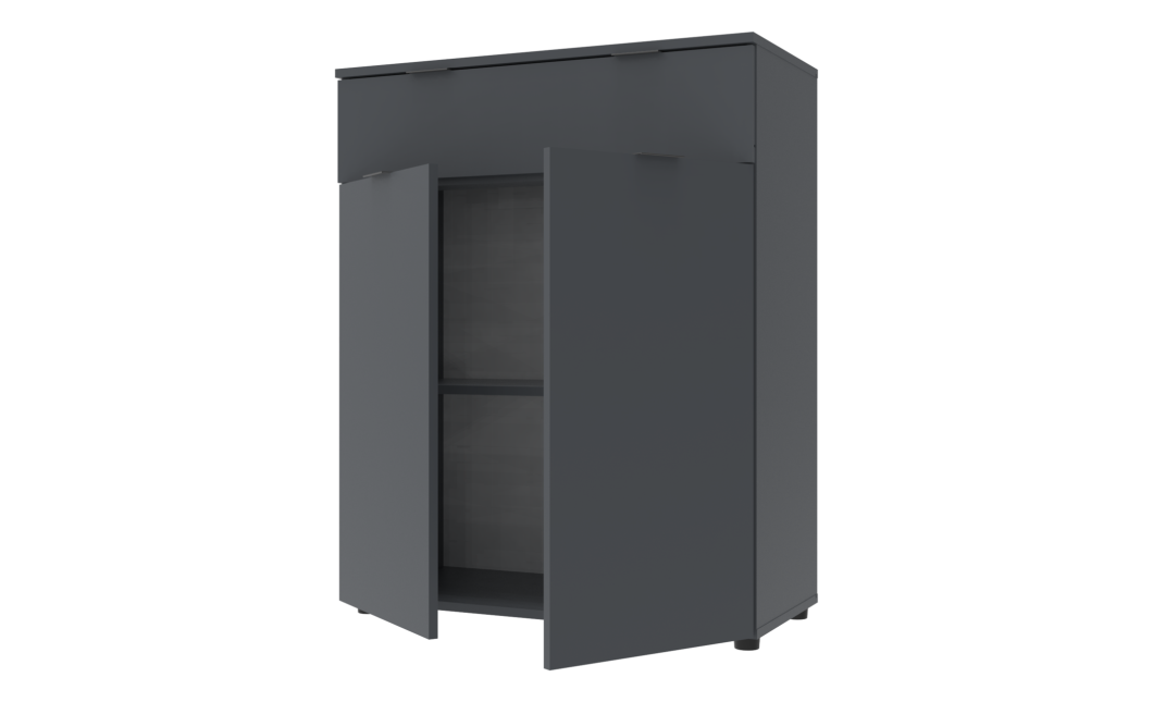 Kommode Doros Ron 2 Graphitgrau 2 Türen 1 Schublade 80x38x100 (41516004)