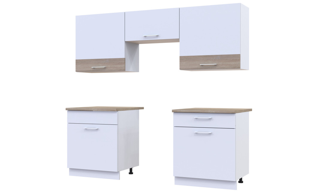 Küche Doros Leia 180x60x250 Weiß / Sonoma Eiche (81000010)