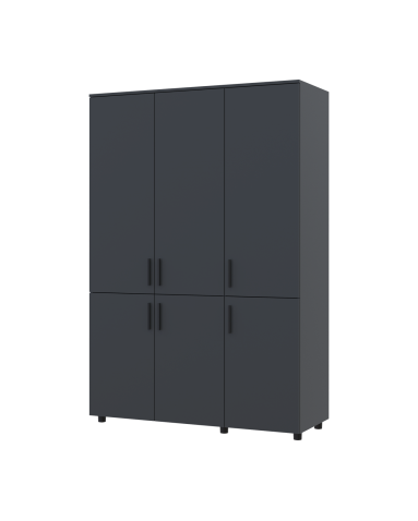 Kleiderschrank Doros Thorn Anthrazit 3 Türen Böden 135x51,6x200 (44900492)